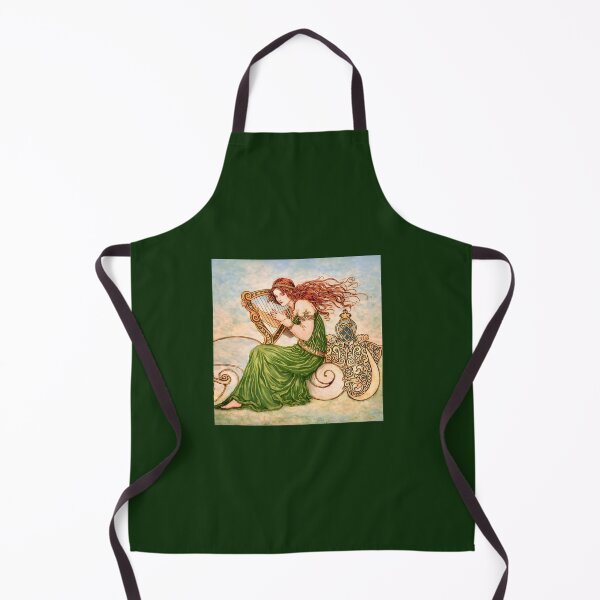 Item preview, Irish Goddess Playing Harp – Celtic Art Nouveau Mythology Illustration designed and sold by EmiliaBassano.