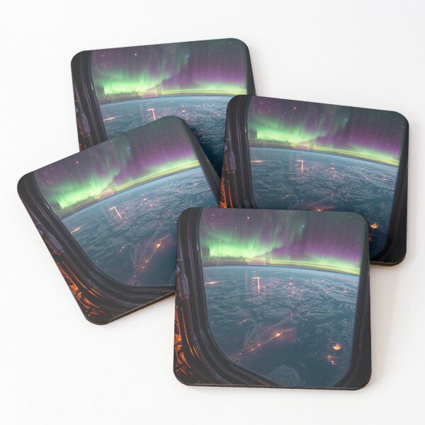 Item preview, Space Station Aurora Borealis Earth Orbit View Art designed and sold by Kynura.