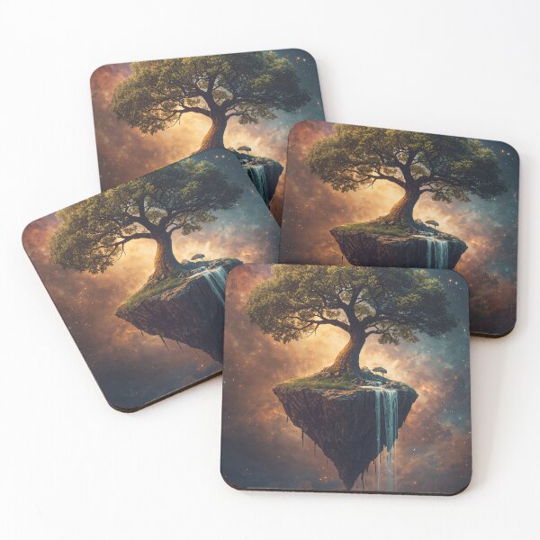 Item preview, Cosmic Tree Floating Island Space Nebula Fantasy Art designed and sold by Kynura.