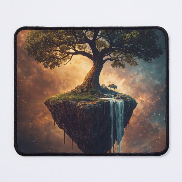 Item preview, Cosmic Tree Floating Island Space Nebula Fantasy Art designed and sold by Kynura.