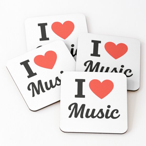 Item preview, I Love Music | Passion for Sound Typography | Melodies, Rhythm & Music Enthusiast Design designed and sold by PaintedPixels01.