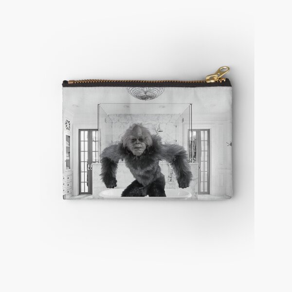Item preview, Sasquatch, Bigfoot, in the bathtub humorous funny black and white photograph designed and sold by Astrid Arkhangelsky.