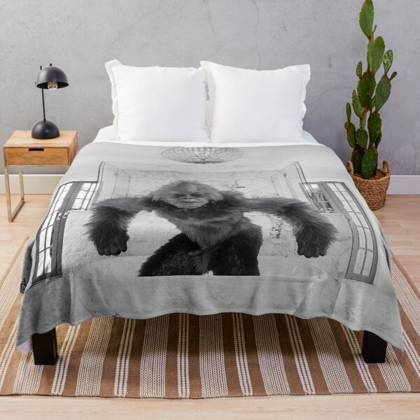 Item preview, Sasquatch, Bigfoot, in the bathtub humorous funny black and white photograph designed and sold by Astrid Arkhangelsky.