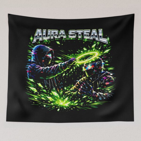 Item preview, Aura Steal Glitch Art Cyberpunk Gaming Graphic designed and sold by SplashTastic.