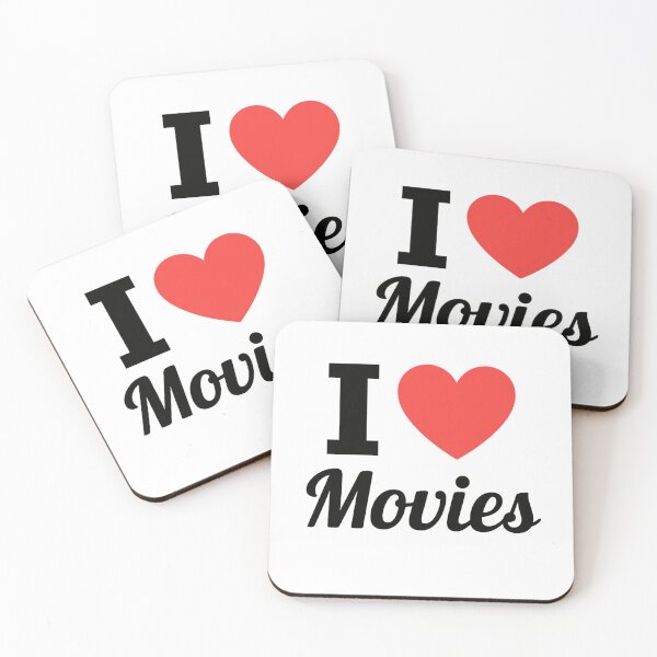 Item preview, I Love Movies | Film & Cinema Typography | Movie Enthusiast & Popcorn Culture Design designed and sold by PaintedPixels01.