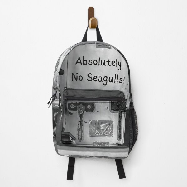 Item preview, Absolutely No Seagulls! funny humorous black and white vintage photograph poster print designed and sold by Astrid Arkhangelsky.