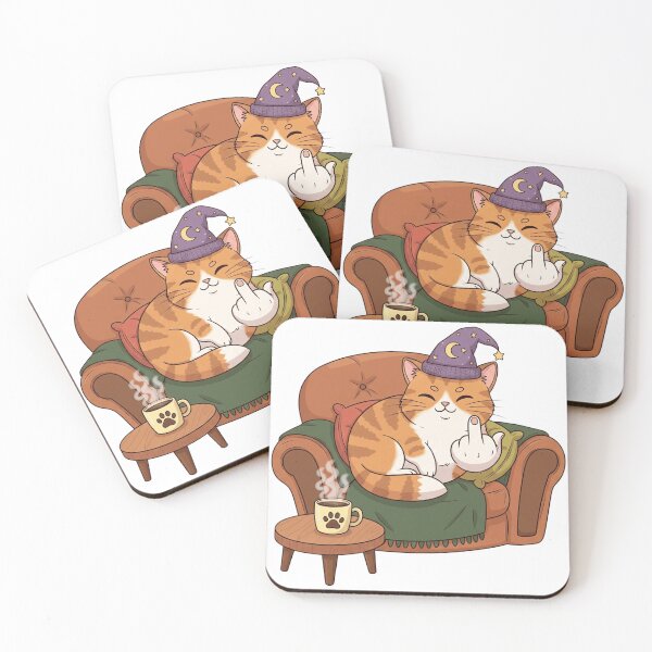 Item preview, Sassy Wizard Cat in Armchair - 90s Celestial Aesthetic Illustration designed and sold by Tw1nsAIArt.