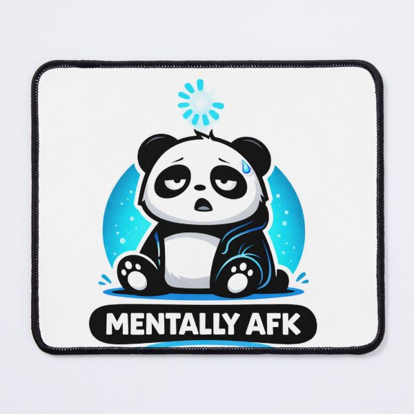 Item preview, Mentally AFK Panda – Funny Gamer Burnout Meme Sticker designed and sold by snaperos.