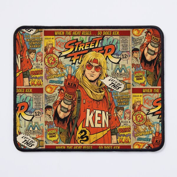 Item preview, Street Fighter Ken Masters Retro Vintage Comic Cover Art designed and sold by Back2Collage.