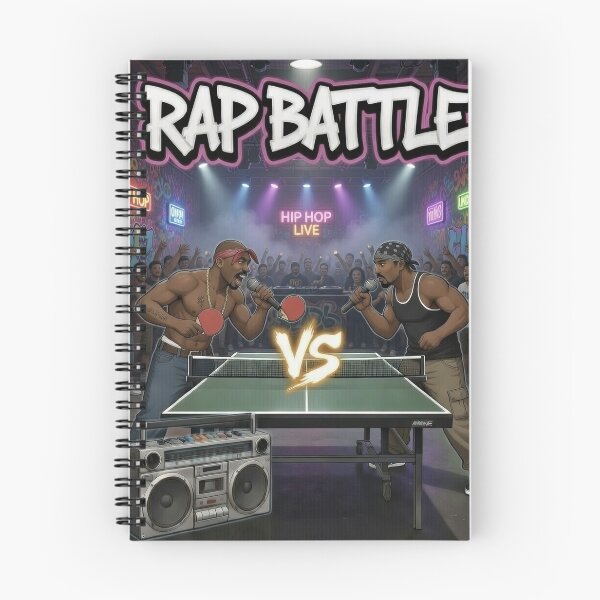 Item preview, Legendary Rap Battle Table Tennis T-Shirt - Hip Hop Ping Pong Mashup designed and sold by OhMyPingCo.