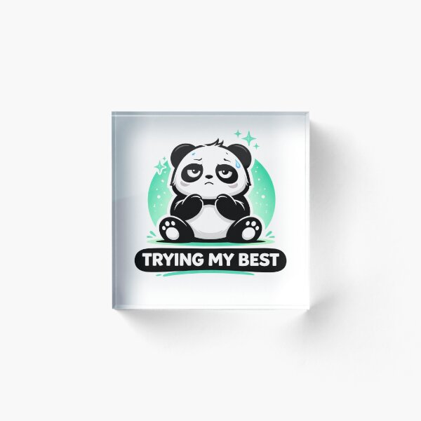 Artikelvorschau, Ich gebe mein Bestes, Panda – Niedlicher, nachvollziehbarer Motivations-Meme-Sticker entworfen und verkauft von snaperos.