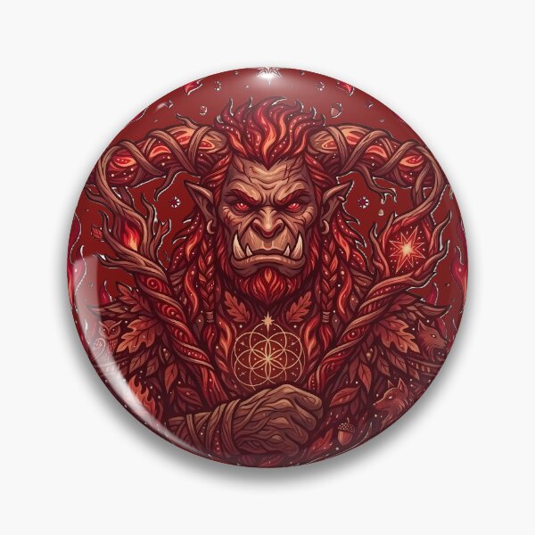 Item preview, Orc Berserker - Primordial Flame Warrior Emblem designed and sold by PawsyVibe.