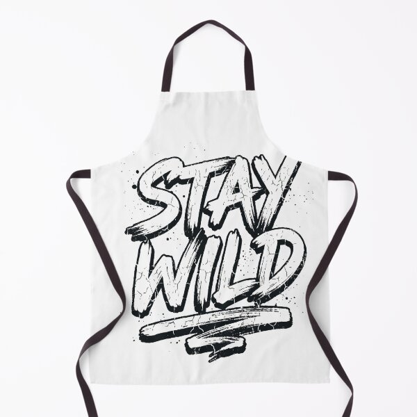 Item preview, White cotton T-shirt featuring bold  STAY WILD  hand-painted slogan in cracked beige and black typography with splatter and grunge texture, evoking a rebellious streetwear designed and sold by Dejbar.