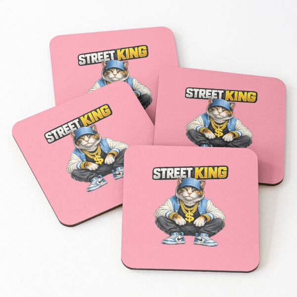 Artikelvorschau, Calico Cat Street King – Urban Hip Hop Katzenprint-Design entworfen und verkauft von PixelsPaws.