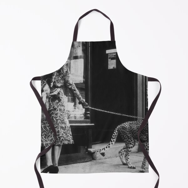 Item preview, American silent film actress Phyllis Gordon window-shopping in Earls Court, London 1939 with her four-year-old cheetah vintage black and white photograph designed and sold by Astrid Arkhangelsky.