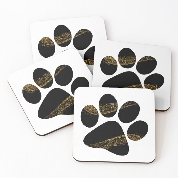 Item preview, Cute Shiny & Glittery Black & Gold Paw Print designed and sold by Alecsandra.