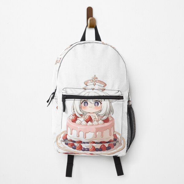 Item preview, Cute Chibi Angel Girl Sitting on Strawberry Cake – Kawaii Dessert Anime Style designed and sold by Dyan4.