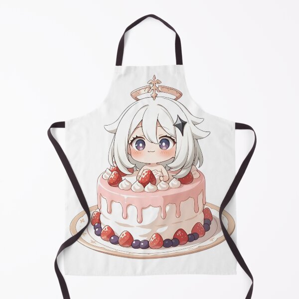 Item preview, Cute Chibi Angel Girl Sitting on Strawberry Cake – Kawaii Dessert Anime Style designed and sold by Dyan4.