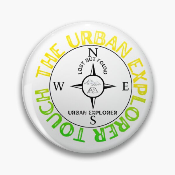 Item preview, Premium Neon Compass Explorer Badge - Unique Urban Adventure Gear designed and sold by The Urban Explorer.