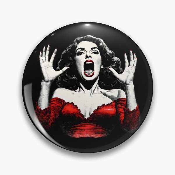 Item preview, Vintage Horror Scream Queen Woman Retro Pop Style designed and sold by Shoot-The-Moon.