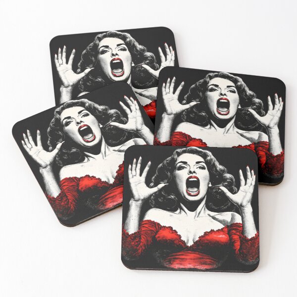 Item preview, Vintage Horror Scream Queen Woman Retro Pop Style designed and sold by Shoot-The-Moon.