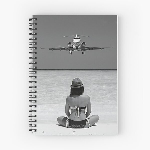 Item preview, Steady As She Goes 2; aircraft coming in for an island landing black and white photography poster print designed and sold by Astrid Arkhangelsky.