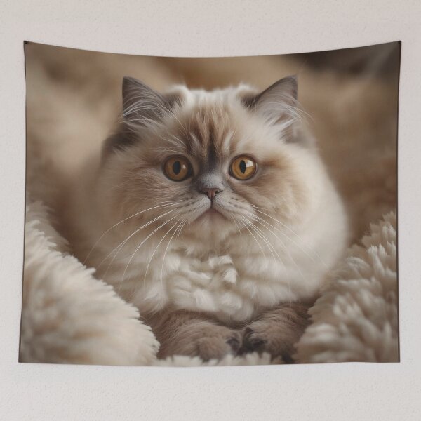 Item preview, Soft Plush Portrait Style Ragamuffin Cat – Moonelle Cozy Fluffy Cat Design designed and sold by ArtivaNest.