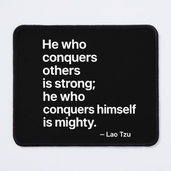 Item preview, Conquer Yourself – Lao Tzu Minimalist Philosophy (White Font) designed and sold by TshirtsLabs.