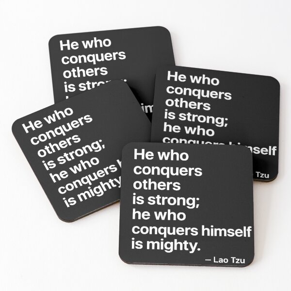Item preview, Conquer Yourself – Lao Tzu Minimalist Philosophy (White Font) designed and sold by TshirtsLabs.