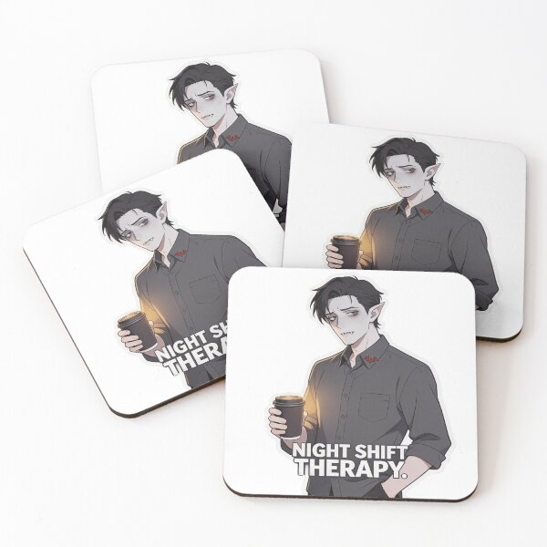 Item preview, Night Shift Therapy – Dracula with Burnout and Coffee designed and sold by Panda LuL Art.