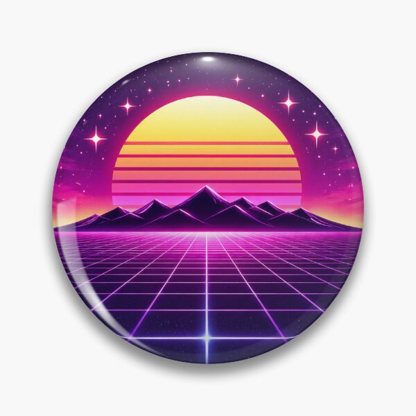 Item preview, Neon Retro Sunset Synthwave Horizon Minimal Aesthetic Design designed and sold by Sadia  Jannat.