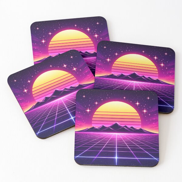 Item preview, Neon Retro Sunset Synthwave Horizon Minimal Aesthetic Design designed and sold by Sadia  Jannat.