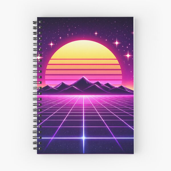 Item preview, Neon Retro Sunset Synthwave Horizon Minimal Aesthetic Design designed and sold by Sadia  Jannat.