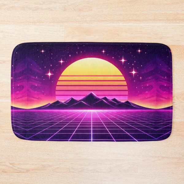 Item preview, Neon Retro Sunset Synthwave Horizon Minimal Aesthetic Design designed and sold by Sadia  Jannat.