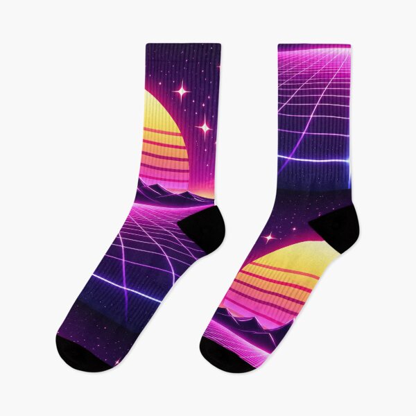 Item preview, Neon Retro Sunset Synthwave Horizon Minimal Aesthetic Design designed and sold by Sadia  Jannat.