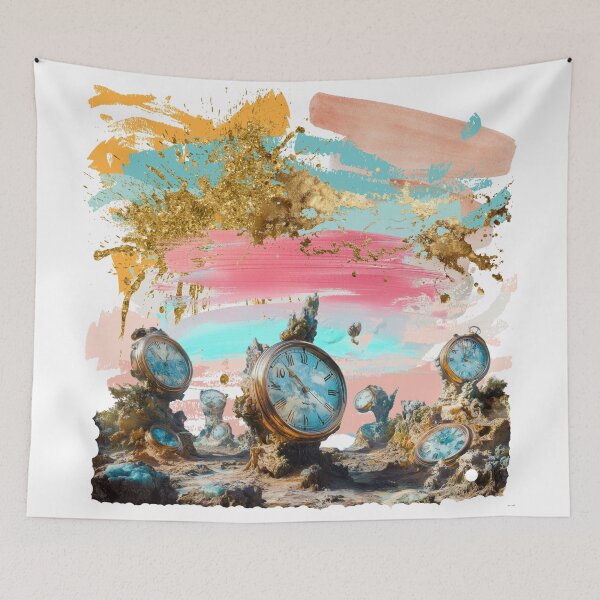 Item preview, The World Where Time Floats – Surreal Dreamscape with Floating Clocks. designed and sold by ChenEngEng.