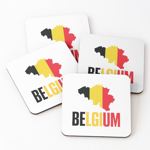 Item preview, Belgium Map Silhouette in Belgian Flag Colors designed and sold by Crevadstore .