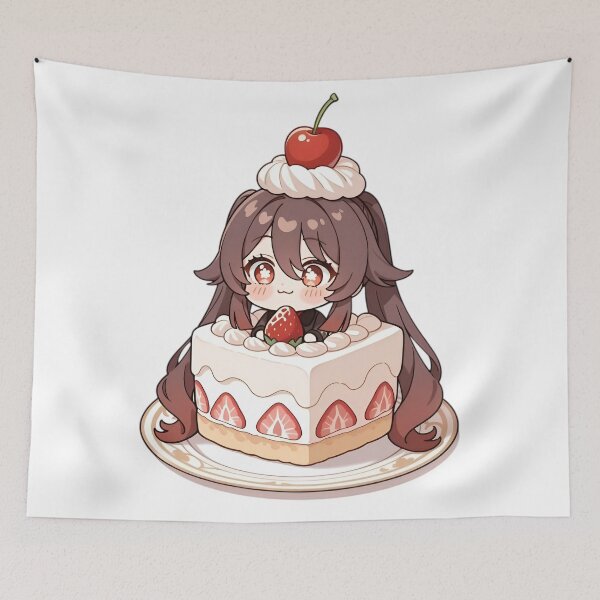 Item preview, Cute Chibi Strawberry Cake Girl – Kawaii Dessert Anime Character designed and sold by Dyan4.