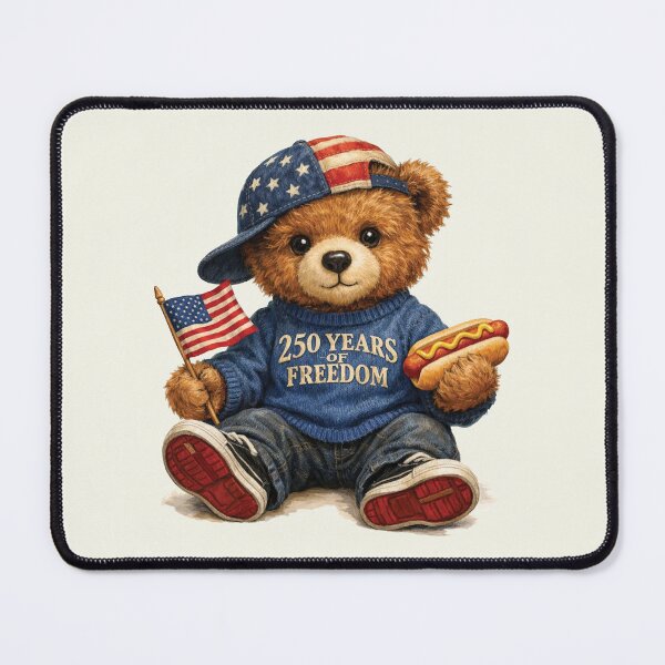 Item preview, 250 Years Of Freedom Teddy Bear, Patriotic 4th of July Bear, Independence Day designed and sold by NicowrmSArt.