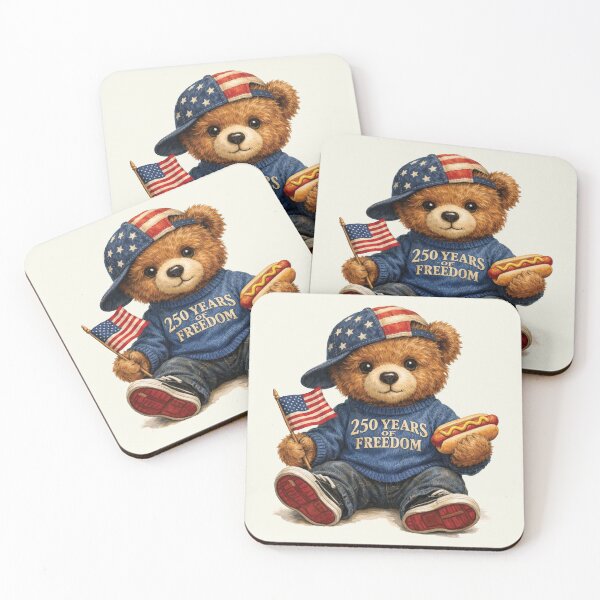 Item preview, 250 Years Of Freedom Teddy Bear, Patriotic 4th of July Bear, Independence Day designed and sold by NicowrmSArt.