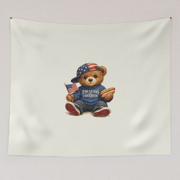 Item preview, 250 Years Of Freedom Teddy Bear, Patriotic 4th of July Bear, Independence Day designed and sold by NicowrmSArt.