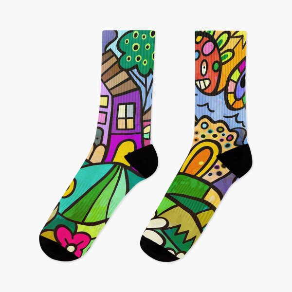 Item preview, Doodle Wonderland Cartoon Country Landscape  designed and sold by Prawny.