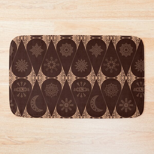 Item preview, Retro Nouveau Mystic Tiles - stained glass geometric - Brown and beige designed and sold by Elodie-Motifs.
