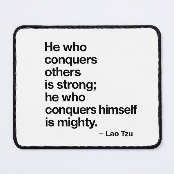 Item preview, Conquer Yourself – Lao Tzu Minimalist Philosophy (Black Font) designed and sold by TshirtsLabs.