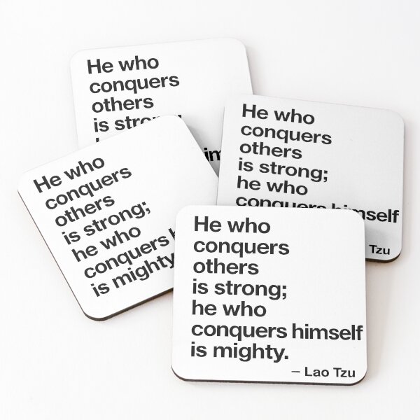 Item preview, Conquer Yourself – Lao Tzu Minimalist Philosophy (Black Font) designed and sold by TshirtsLabs.