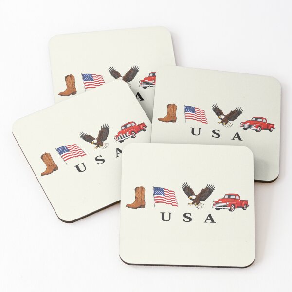 Item preview, USA Icons, America 4th of July - Country, Western, Cowboy, Eagle designed and sold by NicowrmSArt.