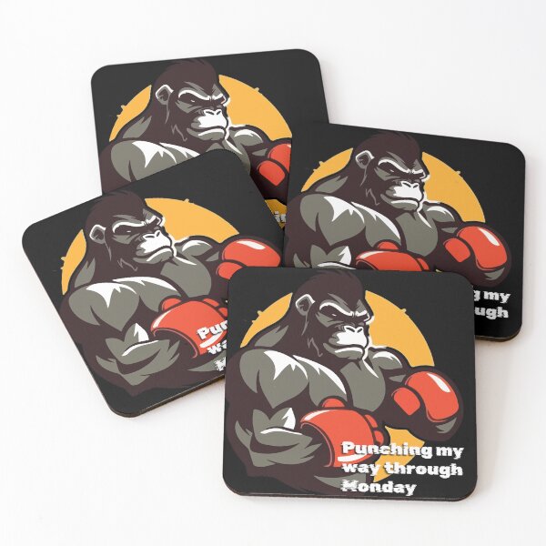 Item preview, Punching Through Monday - Powerful Gorilla Art designed and sold by Mini Pixel Perfect Co..