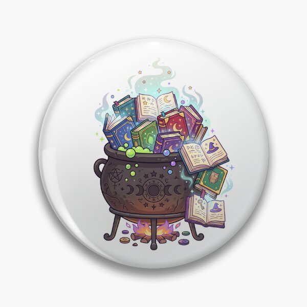 Item preview, Cute Fantasy Witches Cauldron of Glowing Magic Books designed and sold by Kvarny.