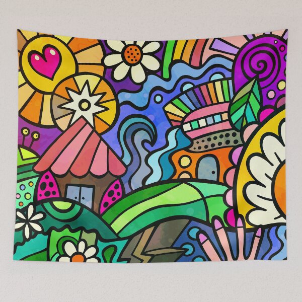 Item preview, Doodle Wonderland Cute Cartoon Landscape  designed and sold by Prawny.