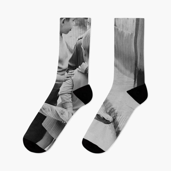 Item preview, Meeting around a baguette, vintage little boys in Paris black and white humorous funny photograph poster print designed and sold by Astrid Arkhangelsky.